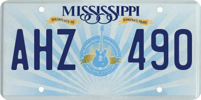 MS license plate AHZ490