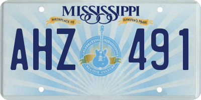 MS license plate AHZ491