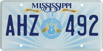 MS license plate AHZ492