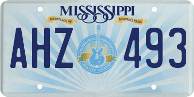 MS license plate AHZ493