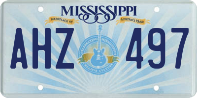 MS license plate AHZ497
