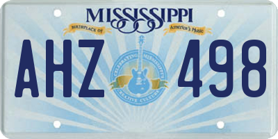MS license plate AHZ498
