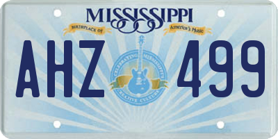 MS license plate AHZ499