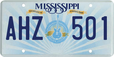 MS license plate AHZ501