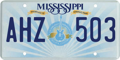 MS license plate AHZ503