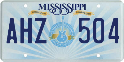MS license plate AHZ504