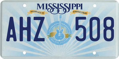 MS license plate AHZ508