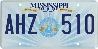 MS license plate AHZ510