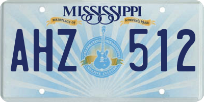 MS license plate AHZ512