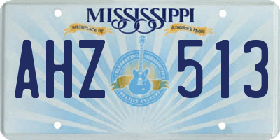 MS license plate AHZ513