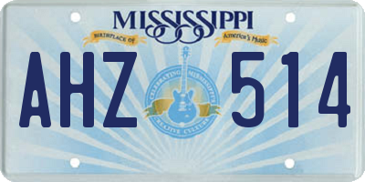 MS license plate AHZ514