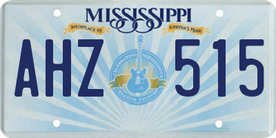 MS license plate AHZ515