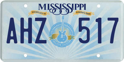 MS license plate AHZ517