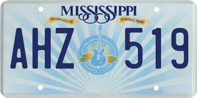MS license plate AHZ519