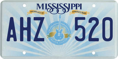 MS license plate AHZ520