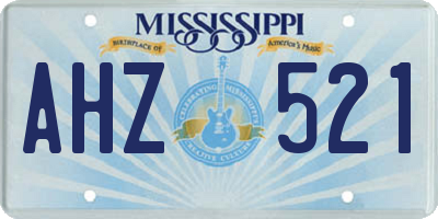 MS license plate AHZ521