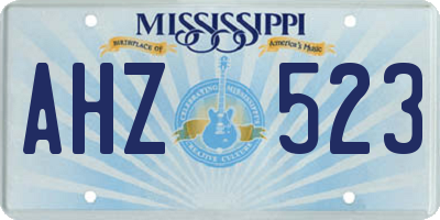 MS license plate AHZ523
