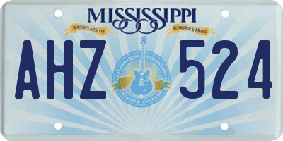 MS license plate AHZ524