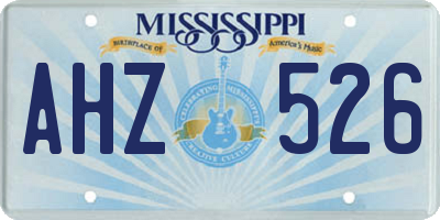 MS license plate AHZ526