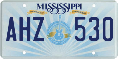 MS license plate AHZ530