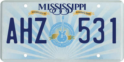 MS license plate AHZ531