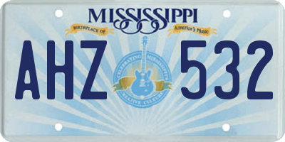 MS license plate AHZ532