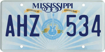 MS license plate AHZ534