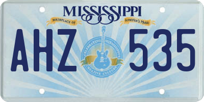 MS license plate AHZ535