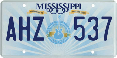 MS license plate AHZ537