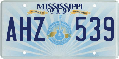 MS license plate AHZ539