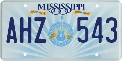 MS license plate AHZ543