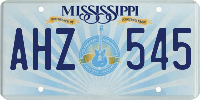 MS license plate AHZ545