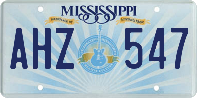 MS license plate AHZ547