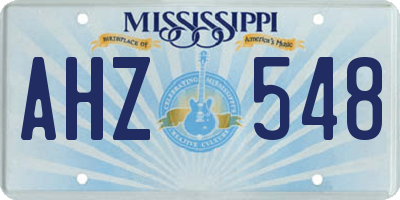 MS license plate AHZ548