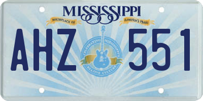 MS license plate AHZ551