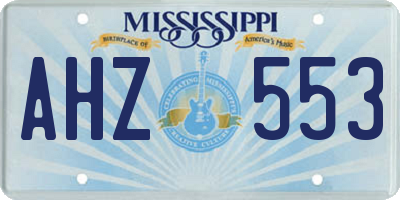 MS license plate AHZ553