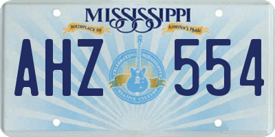 MS license plate AHZ554