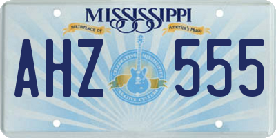 MS license plate AHZ555