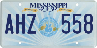 MS license plate AHZ558