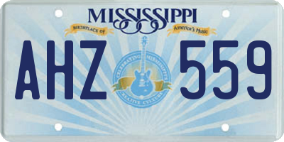 MS license plate AHZ559
