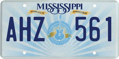 MS license plate AHZ561