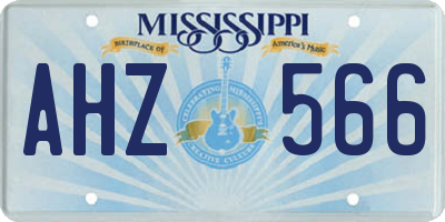 MS license plate AHZ566