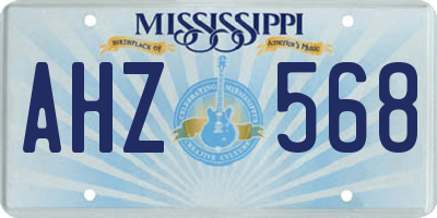 MS license plate AHZ568
