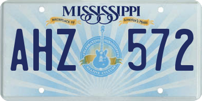 MS license plate AHZ572