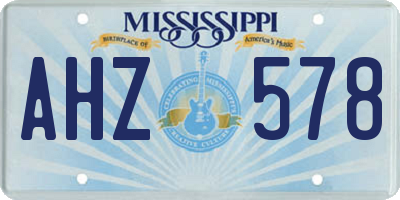 MS license plate AHZ578