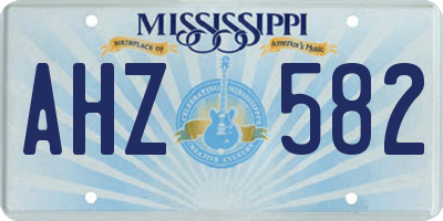 MS license plate AHZ582