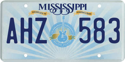 MS license plate AHZ583