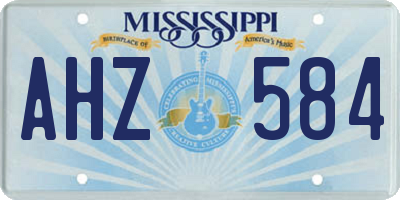 MS license plate AHZ584
