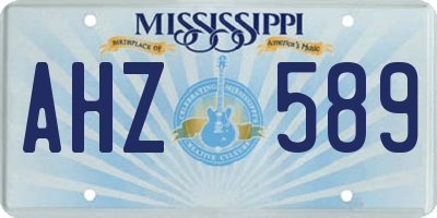 MS license plate AHZ589