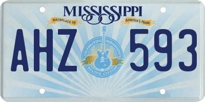 MS license plate AHZ593